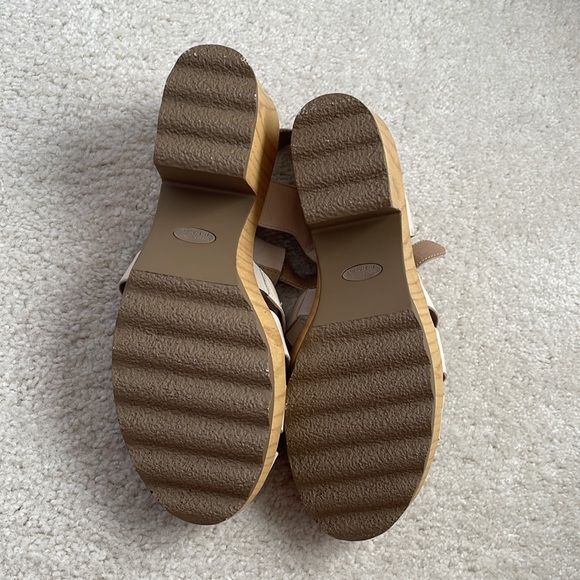 Dr. Scholl’s Original Collection Chunky Cut-Out Wedges Women’s 11 Cream and Tan - Picture 7 of 8